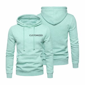 Sudadera con capucha de punto verde menta personalizada para hombre, transpirable, con logo, unisex, de forro polar, ropa urbana, OEM, impresión personalizada - Product Image 1
