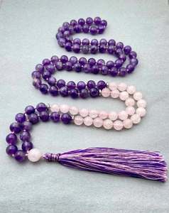 Collar de cuentas de ágata con borla, regalo religioso budista, Mala de oración, joyería unisex - Product Image 6
