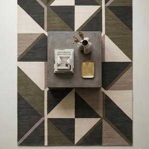 Alfombra Moderna de Diseño Geométrico con Patrón de Bloques Triangulares Abstractos, Alfombra Decorativa para Sala de Estar, Dormitorio, Oficina, Decoración del Hogar - Product Image 3