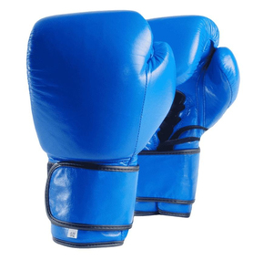 Gants de boxe bleus en PU avec fermeture Velcro pour adultes, équipement d'entraînement respirant, gants de boxe professionnels en cuir pour adultes - Product Image 5