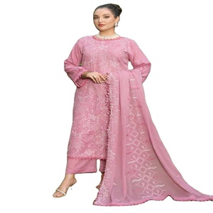 Elegante lujo Karandi 3 piezas trajes indios Maxi vestidos largos para mujeres de Dr Haris Vol ZEENAT Boutique Collection - Product Image 1