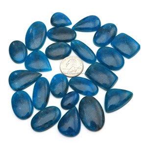 Vente en gros usine – Cabochons ovales plats en apatite bleue naturelle de 20 mm à 40 mm pour bagues, pendentifs et bijoux - Product Image 2