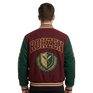 Chaqueta Varsity de Lana y Cuero para Hombre, Personalizada de Alta Calidad, Estilo Letterman, con Parches Bordados, Estilo Urbano - Product Image 5