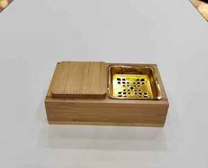 Brûleur d'encens en bois de santal avec insert métallique, diffuseur d'aromathérapie, fait main, utilisation toute saison, décoration Ramadan Aïd, style unique - Product Image 2
