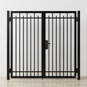 Puerta de Entrada de Hierro Forjado Resistente a la Oxidación de Fácil Instalación KHP, Puerta Doble Metálica Tradicional Abatible para Jardín - Product Image 1