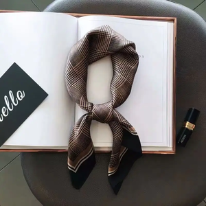 Luxury Designer Silk Scarf Long Soft Smooth Shawl90*180cm Oversized <b>Wrap</b> Silk Feel Head Hijab Premium Outdoor Muffler Elegant - Product Image 2