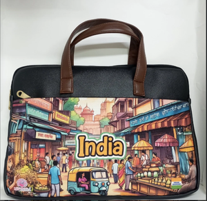 Bolsa de Tela de Algodón Personalizada, Bolsa de Compras Reutilizable, Bolsa de Tela con Estampado de Dibujos Animados, Bolsa de Tela con Estampado de Escenas Urbanas - Product Image 1
