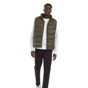 เสื้อกั๊กพัฟเฟอร์ผู้ชาย สไตล์ไฮสตรีท สำหรับฤดูใบไม้ร่วง/ฤดูหนาว ผิวด้าน/เงา กันลม เป็นมิตรกับสิ่งแวดล้อม กันน้ำ คอตั้ง ซิป ไม่มีแขน - Product Image 2