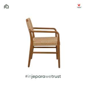 Fauteuil en rotin et bois de teck, fait main, style scandinave, écologique, imperméable, durable, pour intérieur/extérieur, restaurant, hôtel - Product Image 5