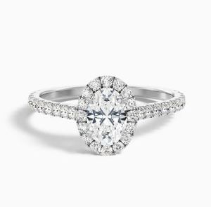Oval Cut Moissanite Prong Setting 925 Sterling Silver Rhodium Plated Luxury Engagement Wedding <b>Ring</b> <b>Dainty</b> Minimalist Promise - Product Image 5
