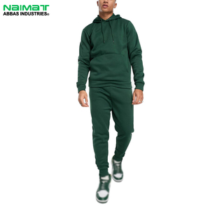 Conjunto Deportivo Informal de Invierno para Hombre de Naimat Abbas Industries, Sudadera con Capucha de Forro Polar, Color Verde Sólido, 100% Algodón, Secado Rápido, Manga Larga - Product Image 1