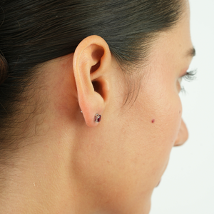 Beautiful Simple Design Oval Cut Natural Ruby Gemstone Prong Set 925 <b>Sterling</b> <b>Silver</b> Handcrafted <b>Stud</b> Earrings - Product Image 4