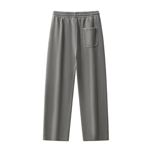 Pantalon de survêtement unisexe à taille élastique et cordon de serrage, coupe droite ample, style streetwear, logo personnalisé, fournisseur OEM ODM - Product Image 2
