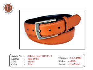 Ceinture en cuir véritable marron café de qualité supérieure pour hommes, style professionnel, boucle en métal canon de fusil - Product Image 4