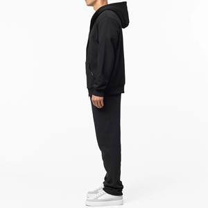 New Style Custom Black Relaxed Fit <b>Hoodie</b> & Straight Leg Joggers Men Tracksuit Cotton Breathable Jogging Suit Men's Sweatsuits - Product Image 5