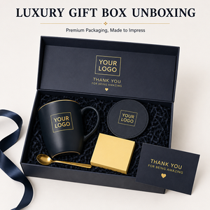 Set de Regalo Personalizado <span class=keywords><strong>para</strong></span> la Oficina con Taza de Cerámica, Posavasos, Cuchara Dorada, Notas Adhesivas, Tarjeta de Agradecimiento y Caja de Regalo <span class=keywords><strong>para</strong></span> Empleados Corporativos - Product Image 2