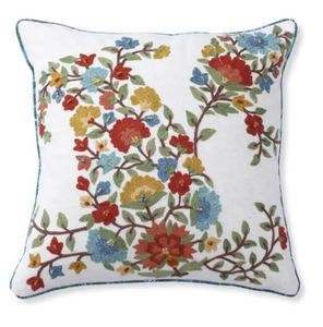 Custom Vintage Square Floral Embroidered 100% Cotton Button Closure Handmade Decorative Throw Pillow Cover for Home Decor - Product Image 2