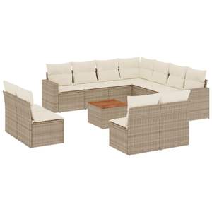 Conjunto de Sofás de Jardín de Ratán Beige, 6 Plazas, Muebles de Exterior, Diseño Contemporáneo - Product Image 4