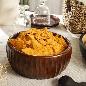 Bol de service moderne en bois, bol en bois pour servir les aliments, bols de service modernes, bol de service en bois d'acacia - Product Image 1