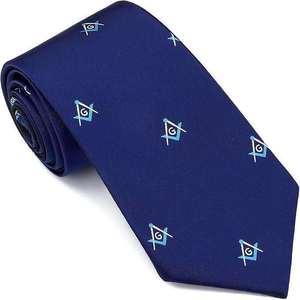 Cravate en soie pour homme, design personnalisé, motif carré et boussole, cravate de mode maçonnique pour homme - Product Image 6