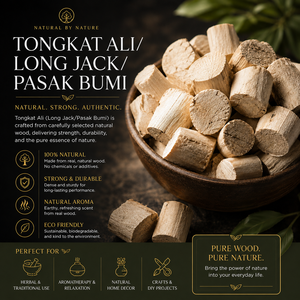 Natural Tongkat Ali Long Jack Pasak Bumi Wood Chips Dried Herbal Supplement Aromatherapy Home Decor Bulk Follow Packaging - Product Image 1