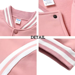 Veste universitaire en polaire 100 % polyester de haute qualité pour homme, 600 g/m², col montant, boutonnée, décontractée, style baseball, unie, automne-hiver - Product Image 5