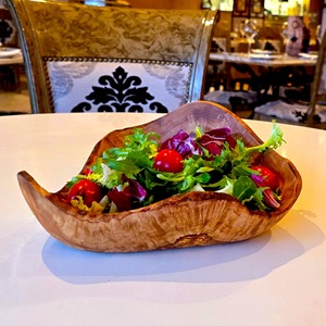 Handmade Wooden Charger Platter Vintage Irregular Natural Wood Serving Wooden Bowl Dish For Home <b>Kitchen</b> Decoration - Product Image 5