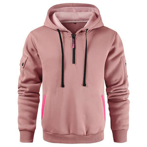 Nous pouvons personnaliser la couleur selon votre choix. Nouveaux sweats à capuche respirants à demi-zip, pull-overs oversize tendance pour hommes. - Product Image 1