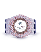 Pragalbh Jewels Luxus-Diamantuhr Iced Out Pavé Chronograph Edelstahl Gummiarmband Uhr für Herren