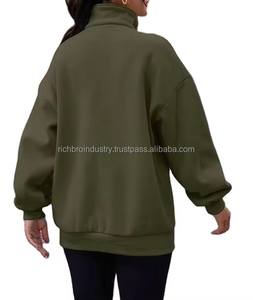 OEM personalizado de las mujeres de gran tamaño pulóver sudaderas de lana 2025 Otoño Invierno moda con capucha Drop-shoulder sudaderas con capucha insignia Streetwear - Product Image 5