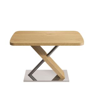 Mesa de Comedor de Madera Original de 47.25''/63'' con Base Metálica Retráctil para 4-6 Personas, Tubo de Acero Inoxidable en Color Madera - Product Image 6