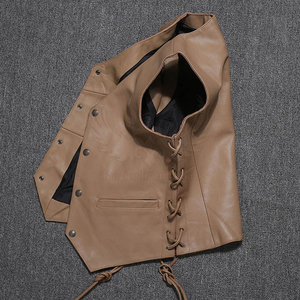 Gilet en cuir véritable pour homme, boutonné sur le devant, sans manches, style classique, vêtement d'extérieur, fabricant OEM, vente en gros, usine - Product Image 6