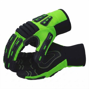 Gants de travail industriels renforcés en cuir synthétique anti-vibration, résistants aux coupures et aux impacts, en spandex - Product Image 2