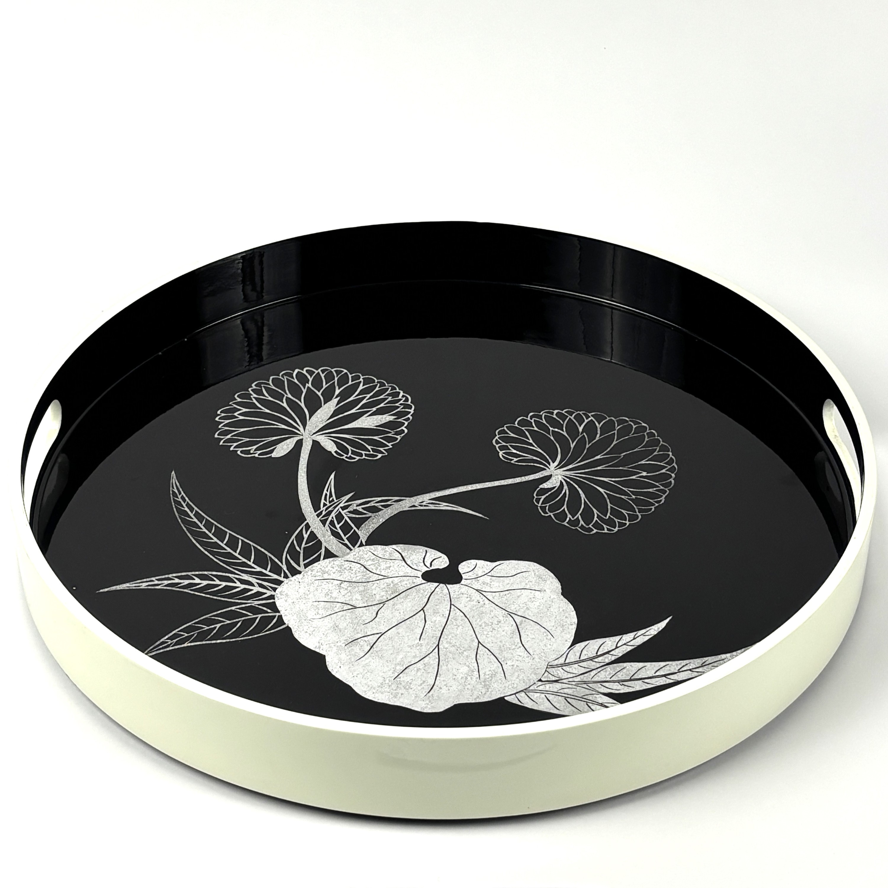 Plateau Rond Décoratif Noir 30 Cm - Acier Inoxydable Mat - Pour Rangement Bijoux, Cosmétiques, Décoration De Table - 4