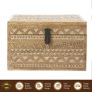 Boîte sculptée en bois de manguier de qualité supérieure, design moderne, 100% bois naturel, très vendue, pour la décoration de la maison - Product Image 3