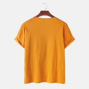 ผ้าคุณภาพสูง บริการ OEM ผู้ผลิตเสื้อยืดทรงปกติ คอกลม ผ้าฝ้าย 100% เสื้อผ้าผู้ชายสไตล์สตรีทแวร์ พิมพ์โลโก้ตามสั่ง - Product Image 2