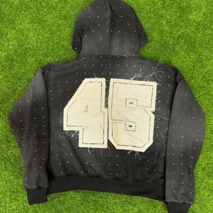 Blouson d'hiver personnalisé en coton 100% avec broderie effet pierres précieuses, délavé soleil, imprimé vintage, vieilli, délavé à l'acide, motif diamant - Product Image 6