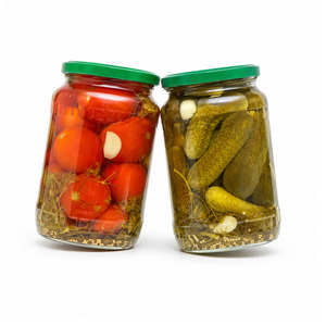 Top Notch Quality Natural <b>Pickled</b> Assorty Whole Unpeeled Cucumber and Tomato <b>Packed</b> in 720ml Mason Jar - Product Image 1