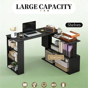 Scrivania Angolare Nera per Home Office, Salvaspazio, per Computer e Scrittura - Product Image 4