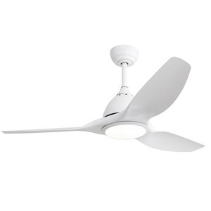 Ventilatore da Soffitto Moderno Bianco da 52 Pollici con Luce LED da 22W e 3 Pale in ABS, Motore DC per Uso Interno - Product Image 2