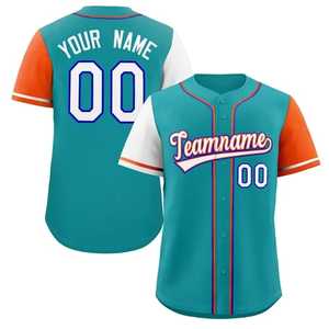 Camiseta de Béisbol Personalizada Color Granate, Azul y Verde, Impresión Sublimada, Nombre del Equipo, Número 00, Unisex, Adulto, Manga Corta, Poliéster Transpirable - Product Image 4