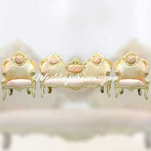 Sofá Duradero y Popular para Novios, Estilo Moderno, Modelo Dorado Tallado para Escenario de Boda - Product Image 3