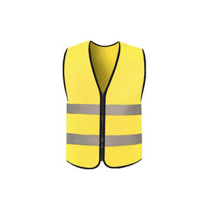 High Visibility Safety Vest Reflective Yellow with Two <b>Silver</b> Stripes Lightweight Work Wear for Outdoor Use - Product Image 6