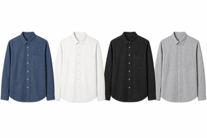 Chemise en chambray de coton décontractée pour homme, respirante, à manches longues, tissée pour l'été - Product Image 6