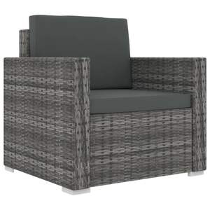 Juego de 8 Muebles de Jardín Modulares Grandes de Ratán Sintético Gris para Patio - Product Image 4