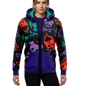 Custom Private Label Full Zip Hoodie OEM ODM Manufacturer Custom Logo Sublimation Streetwear Hoodie OEM Custom Zip Up Hoodie Who - Product Image 1