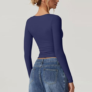 <b>Top</b> Trendy <b>Women</b> Slim Fit Long Sleeve T-Shirts / Casual Wear Cotton Made <b>Women</b> Long Sleeve T-Shirts - Product Image 1