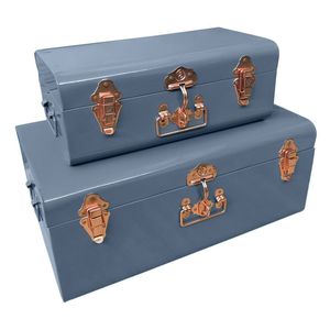 Cajas de Almacenamiento Metálicas Blancas, Diseño Rectangular Apilable, Estilo Minimalista, Tapa con Bisagras para Organización de Artículos Diversos - Product Image 2