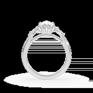 Anillo de diamantes con corte de pera de 1.50 quilates con piedras laterales en forma de pétalo, oro rosa, oro blanco, oro amarillo, elegante y atemporal para mujer - Product Image 4