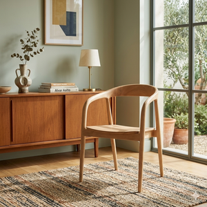 Chaise de salle à manger de style scandinave en teck de haute qualité, revêtement en velours écologique pour appartement, maison, bureau, hôtel, restaurant - Product Image 6